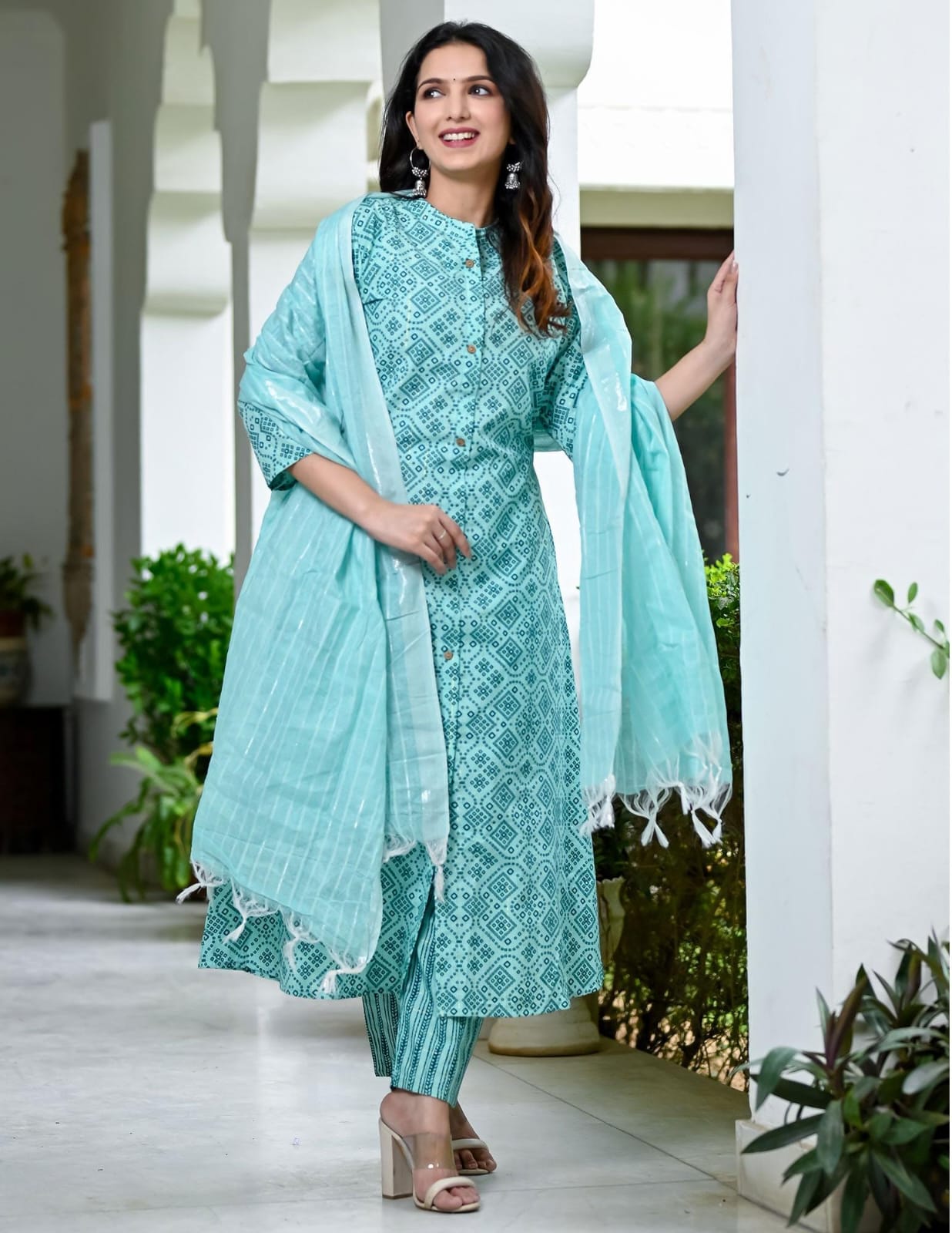 Beautiful Designer Cotton Kurti Pant With Dupatta