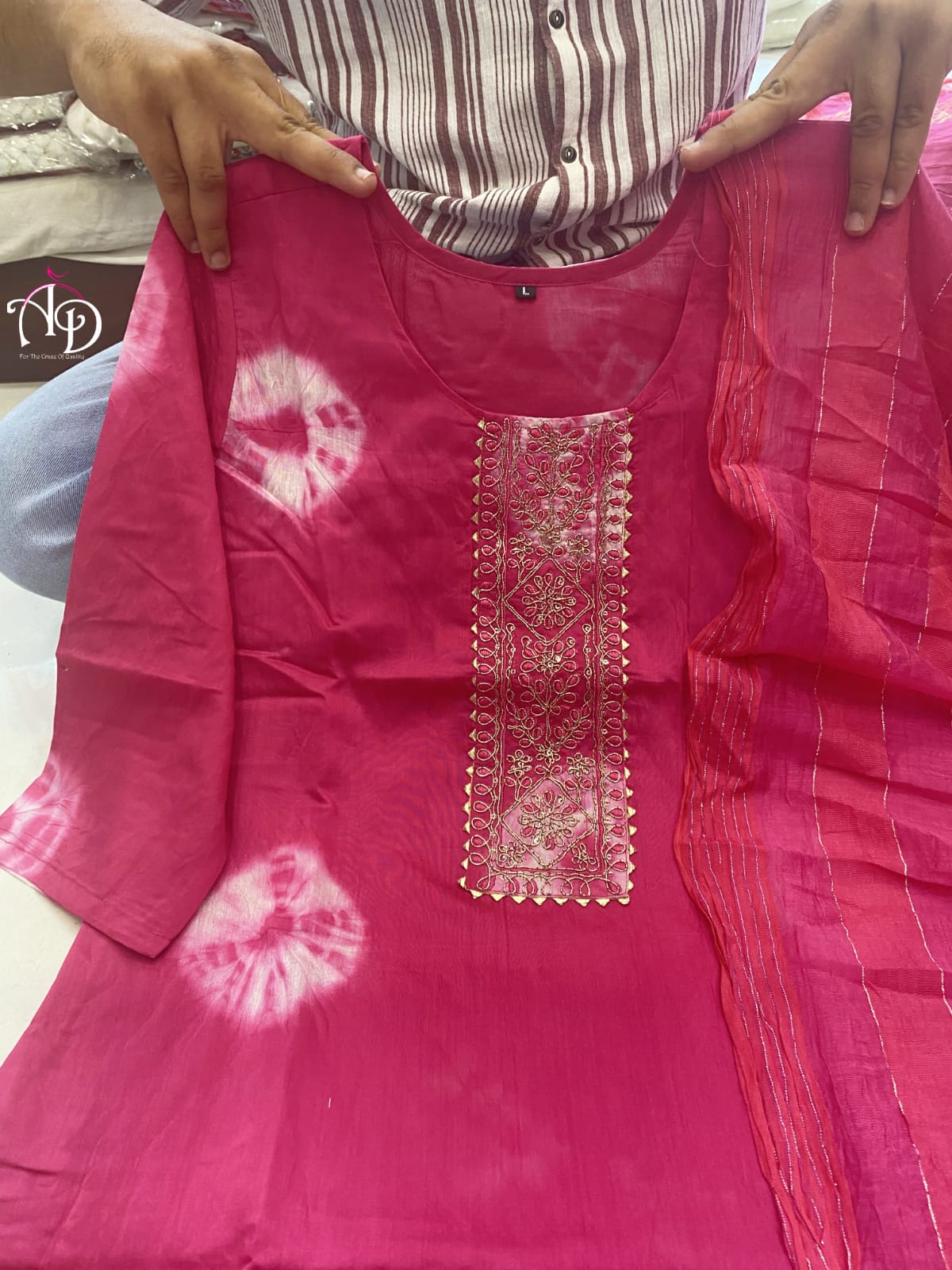 Beautiful Designer Purple Banana Cotton Silk Salwar Suit