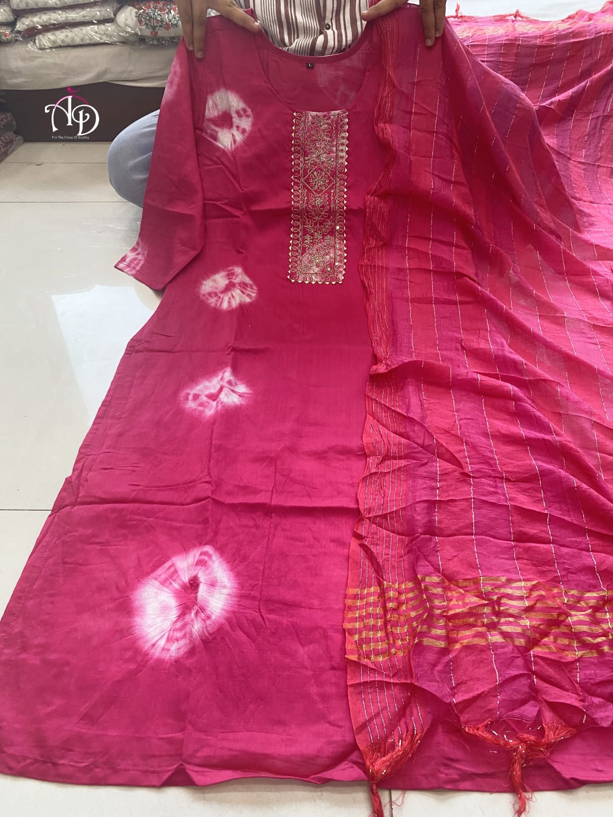 Beautiful Designer Purple Banana Cotton Silk Salwar Suit