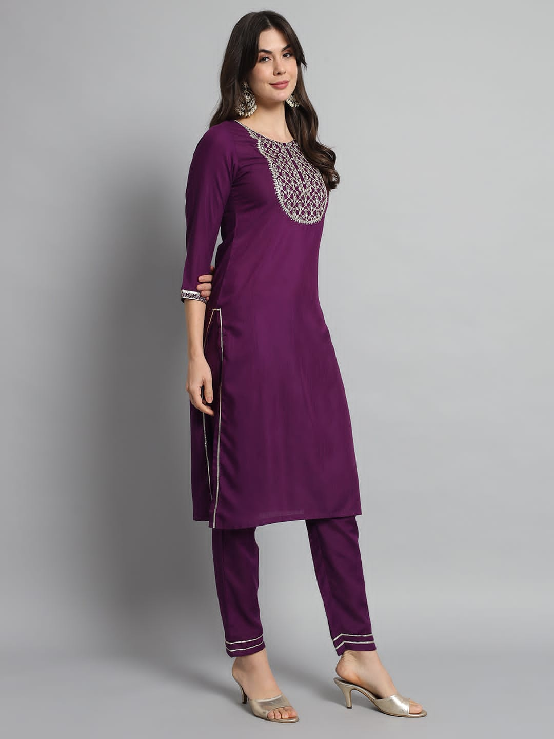 Beautiful Designer Pure Cotton Full Stiched Kurti Pant with Dupatta