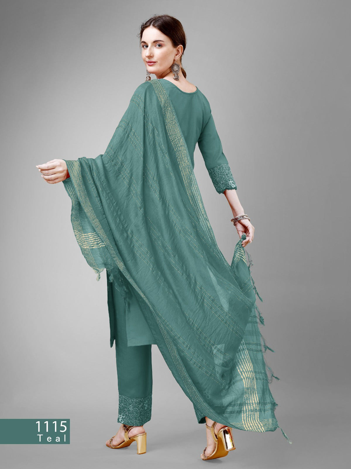 Beautiful Designer Pure Cotton Full Stiched Kurti Pant with Dupatta