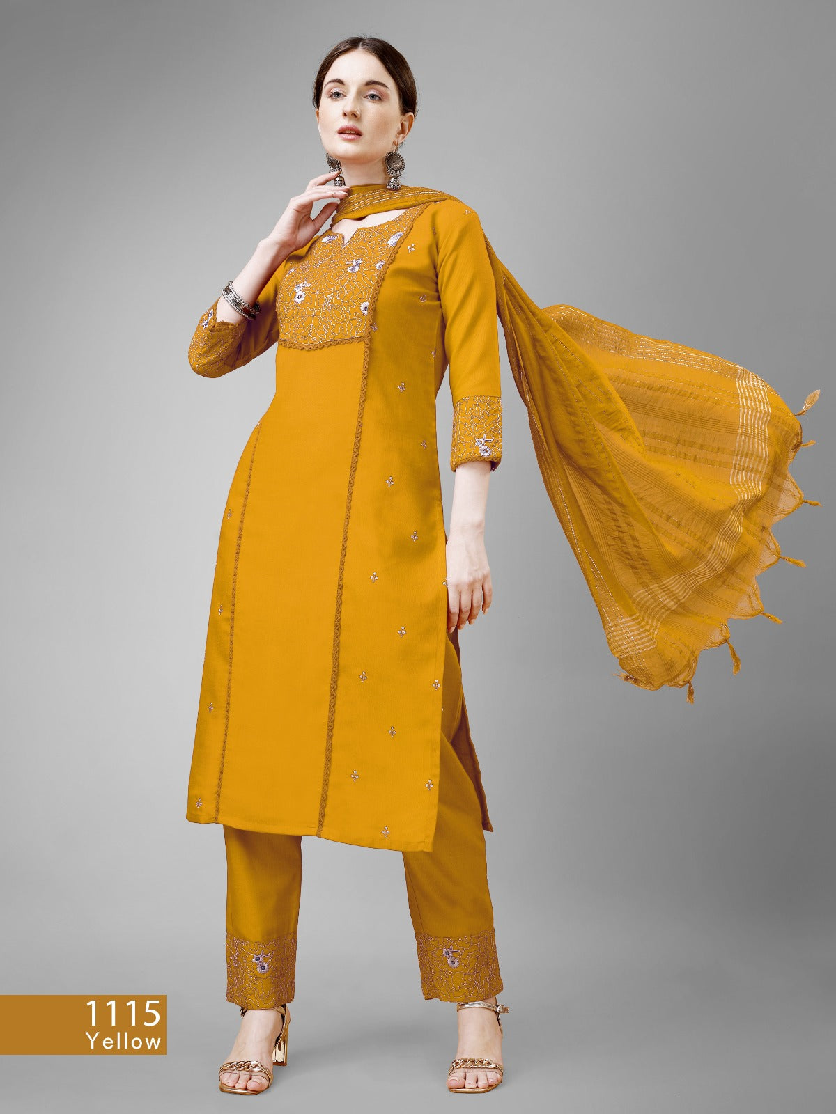 Beautiful Designer Pure Cotton Full Stiched Kurti Pant with Dupatta