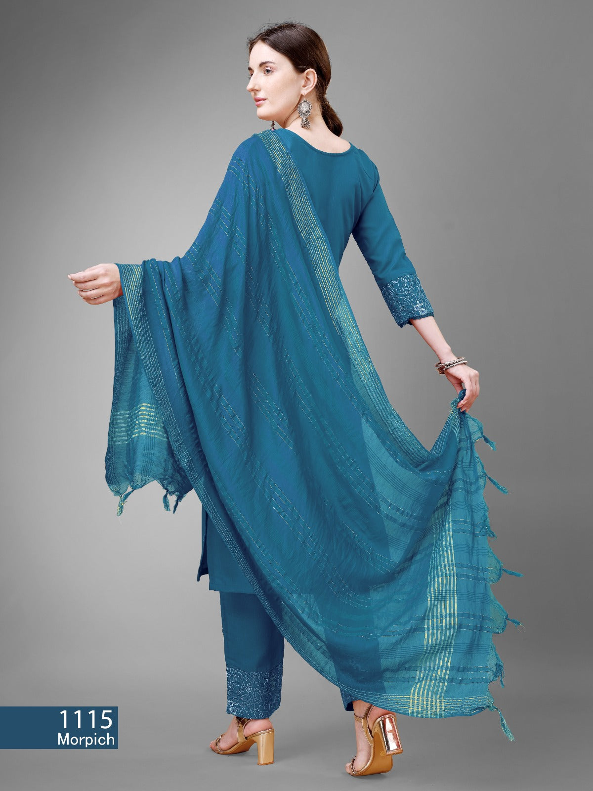 Beautiful Designer Pure Cotton Full Stiched Kurti Pant with Dupatta