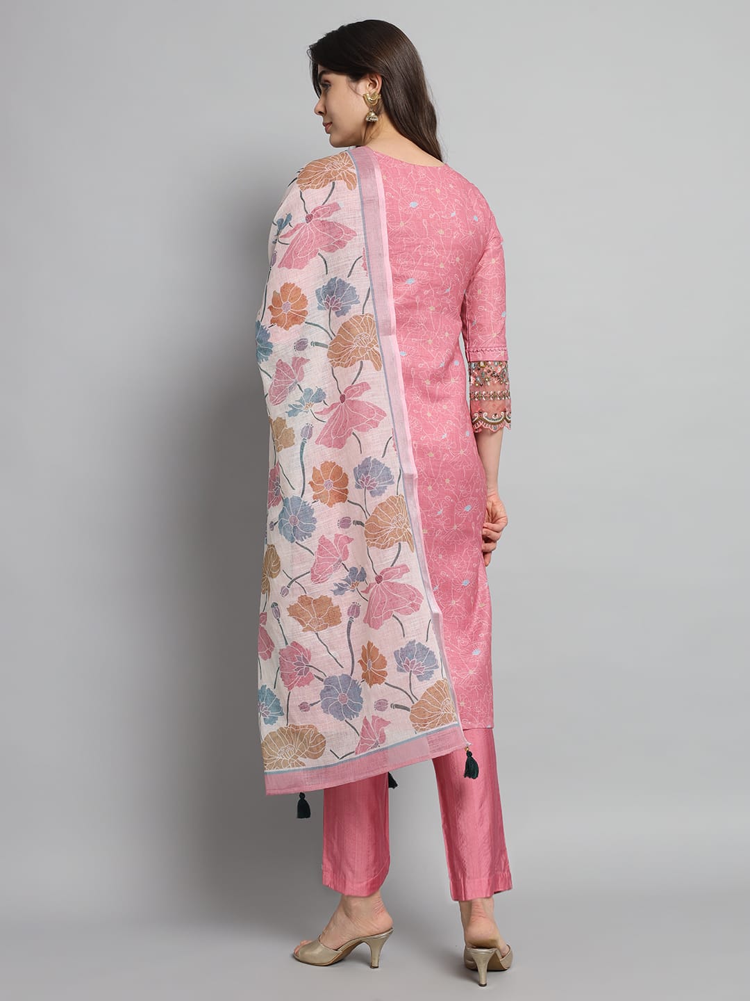 Beautiful Designer Pure Cotton Full Stiched Kurti Pant with Dupatta