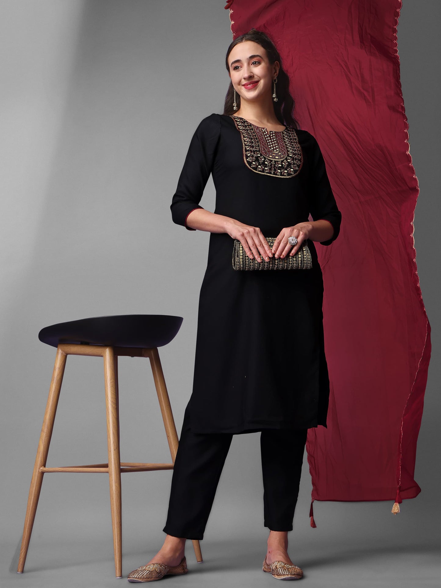 Beautiful Designer Pure Cotton Full Stiched Kurti Pant with Dupatta