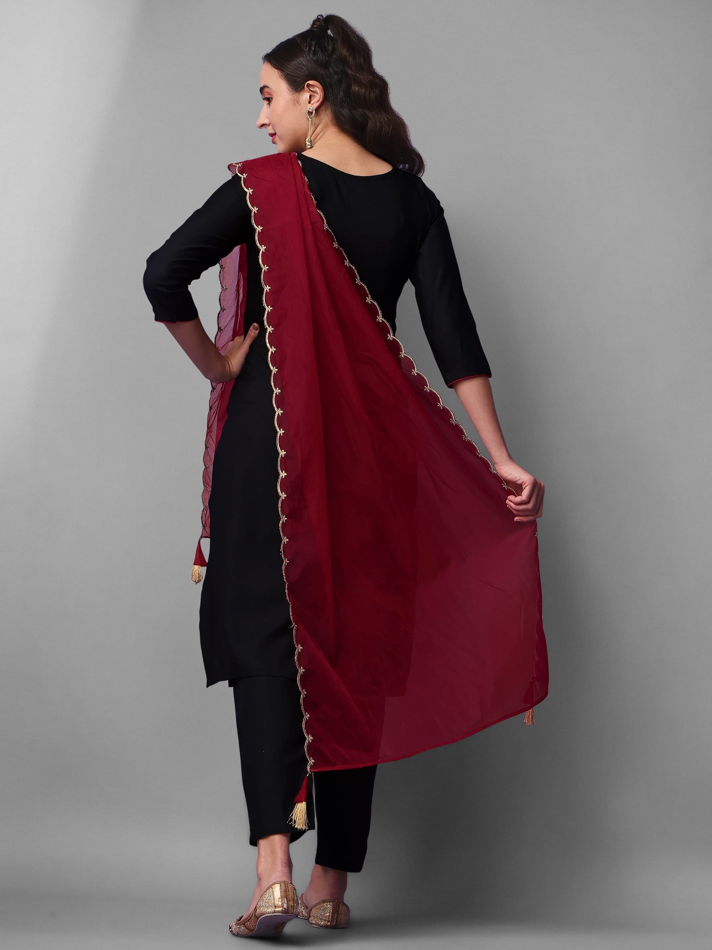 Beautiful Designer Pure Cotton Full Stiched Kurti Pant with Dupatta