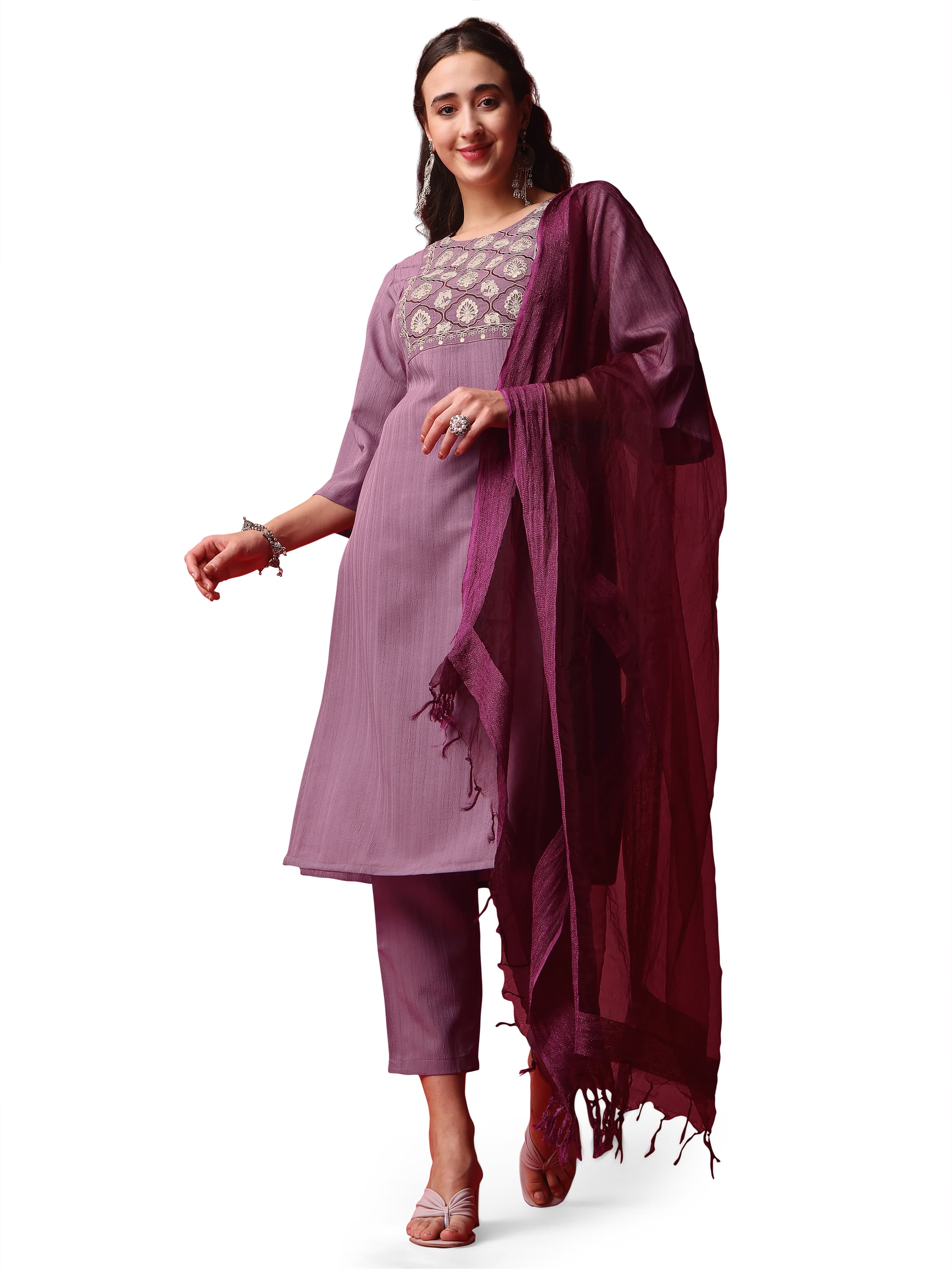 Beautiful Designer Cotton Kurti Pant With Dupatta