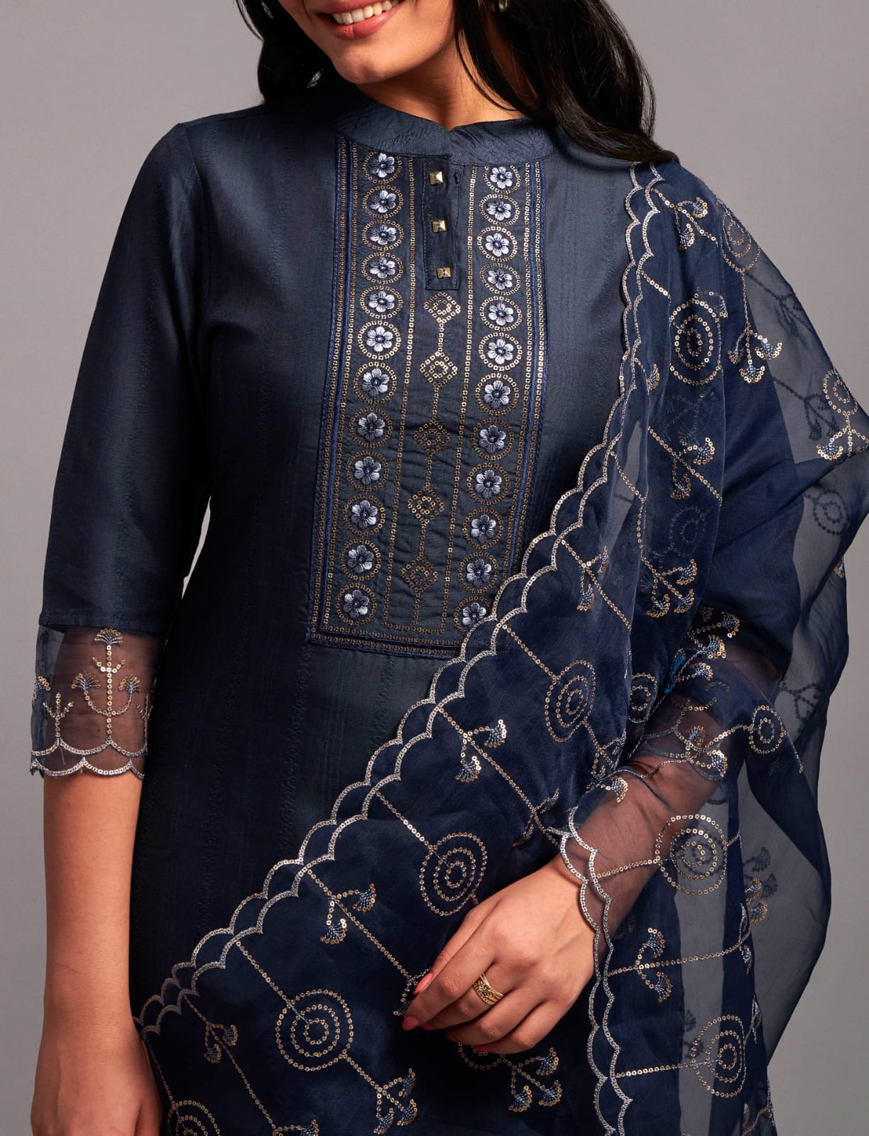 Beautiful Designer Cotton Kurti Pant With Dupatta