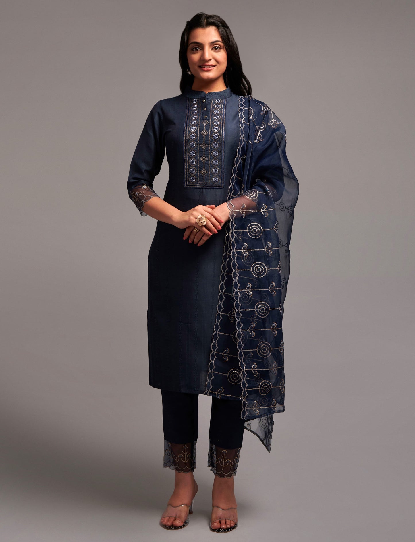 Beautiful Designer Cotton Kurti Pant With Dupatta