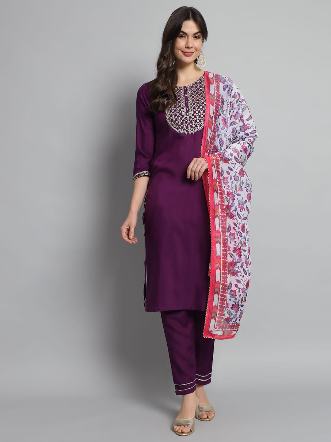 Beautiful Designer Linen Cotton Readymade Salwar Suit