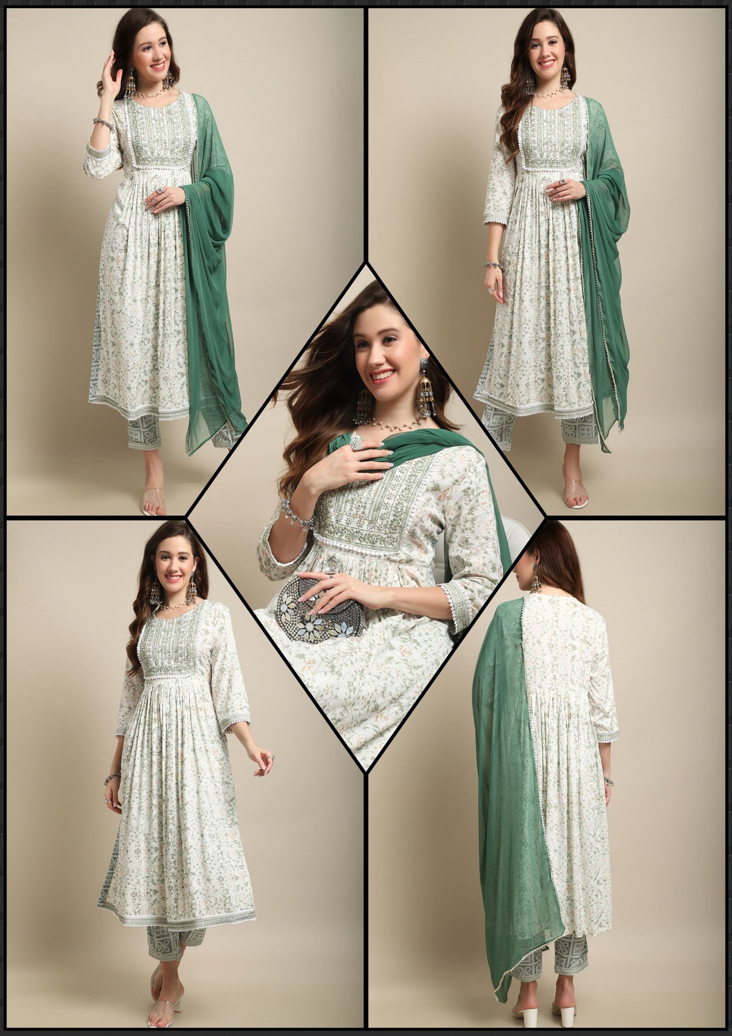 Beautiful Designer Pure Cotton Full Stiched Kurti Pant with Dupatta