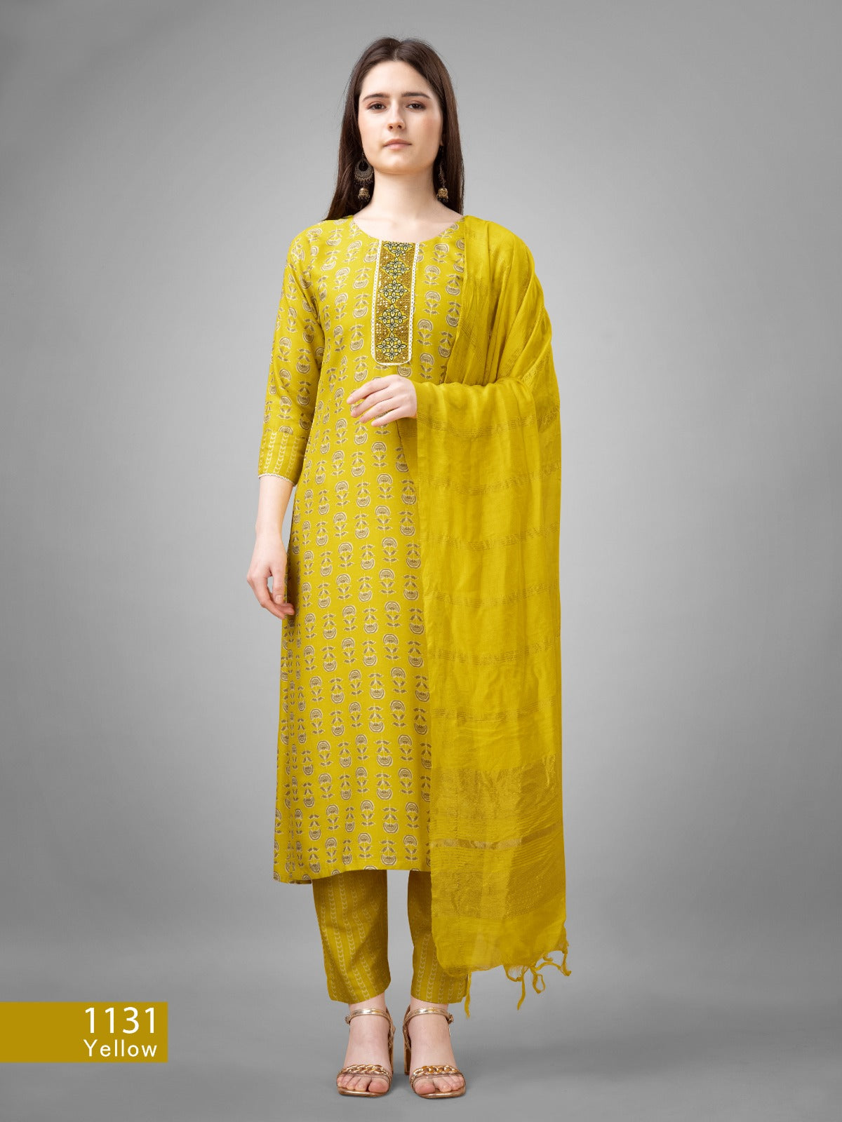 Beautiful Designer Pure Cotton Full Stiched Kurti Pant with Dupatta