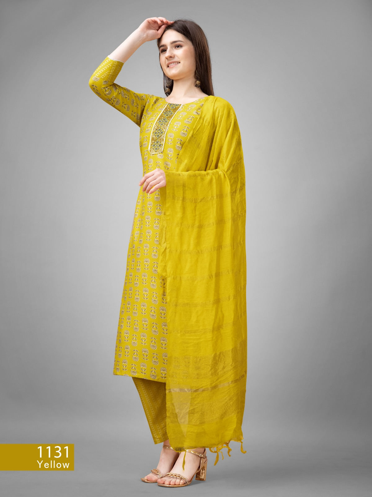 Beautiful Designer Pure Cotton Full Stiched Kurti Pant with Dupatta