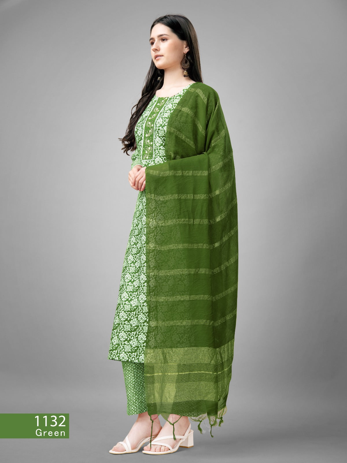 Beautiful Designer Pure Cotton Full Stiched Kurti Pant with Dupatta