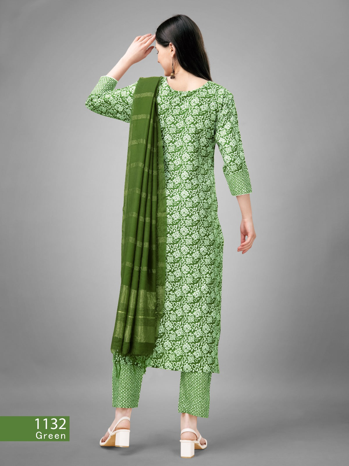 Beautiful Designer Pure Cotton Full Stiched Kurti Pant with Dupatta