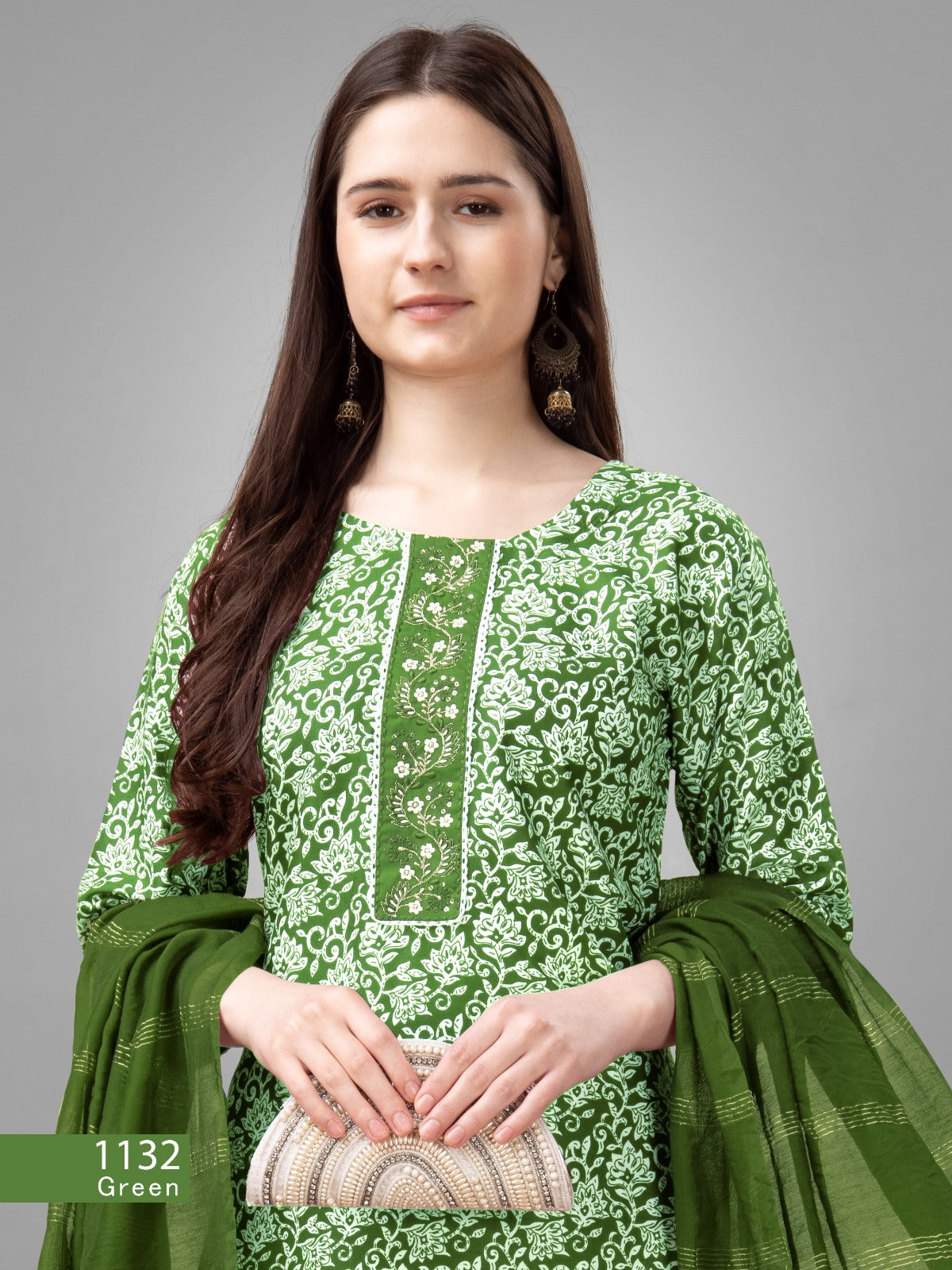 Beautiful Designer Pure Cotton Full Stiched Kurti Pant with Dupatta