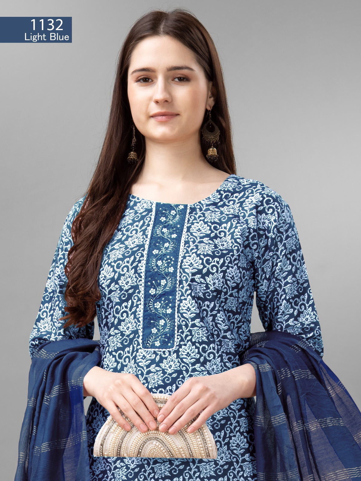 Beautiful Designer Pure Cotton Full Stiched Kurti Pant with Dupatta