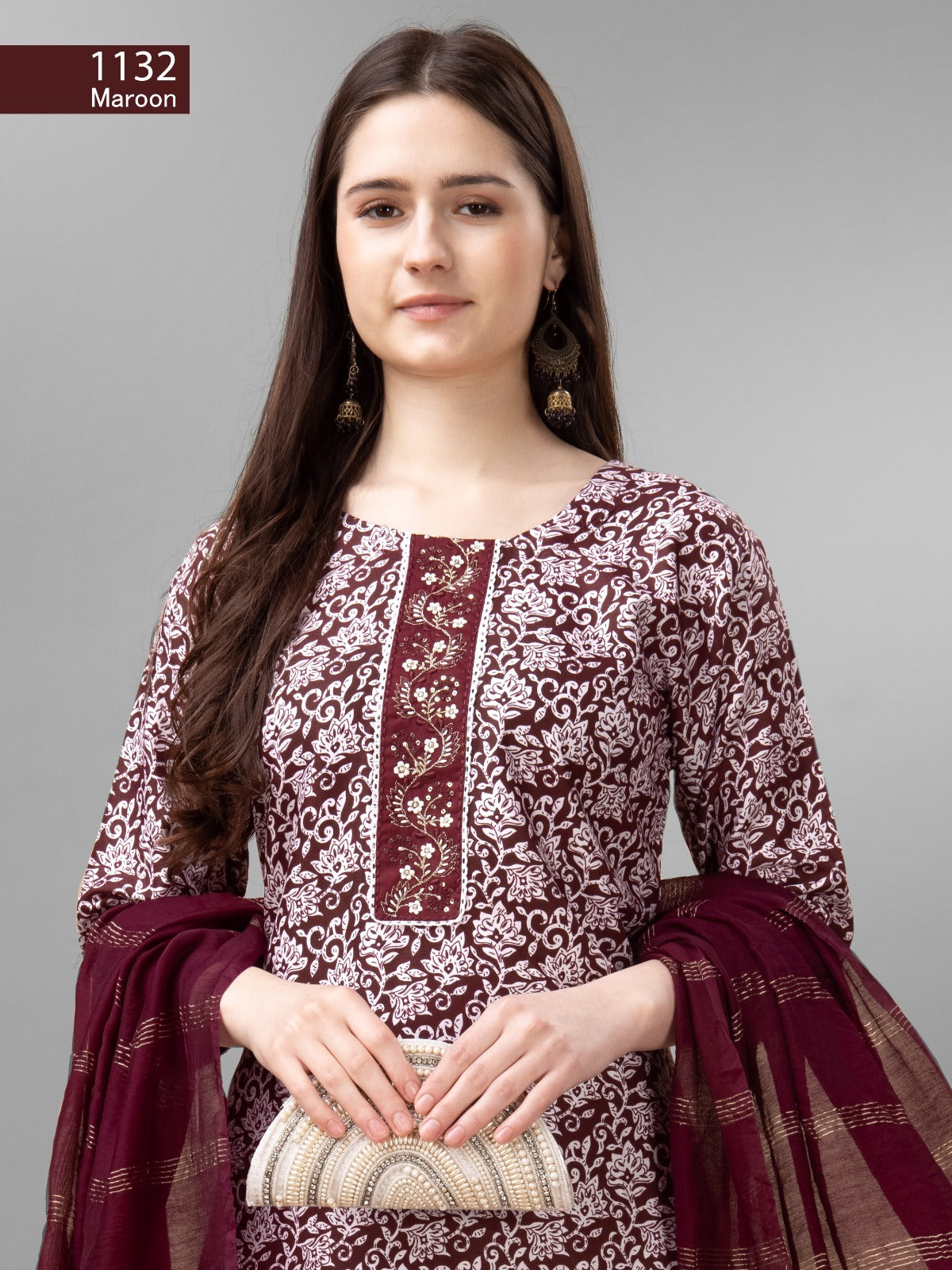 Beautiful Designer Pure Cotton Full Stiched Kurti Pant with Dupatta