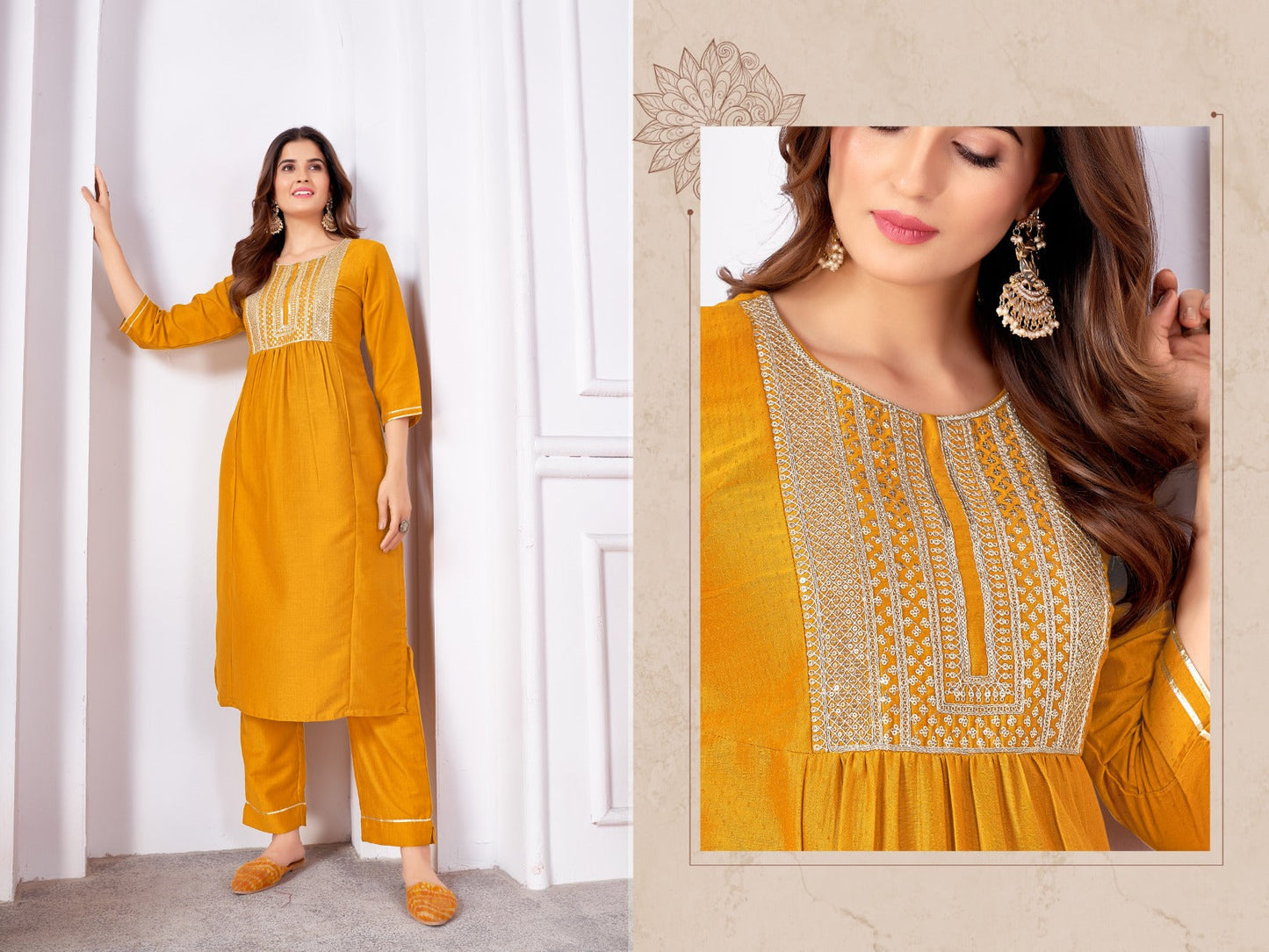 Beautiful Designer Pure Cotton Full Stiched Kurti Pant with Dupatta