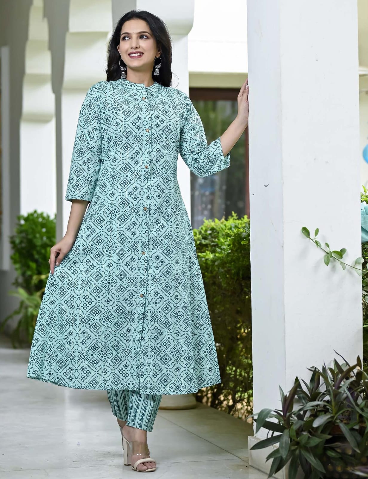 Beautiful Designer Pure Cotton Full Stiched Kurti Pant with Dupatta