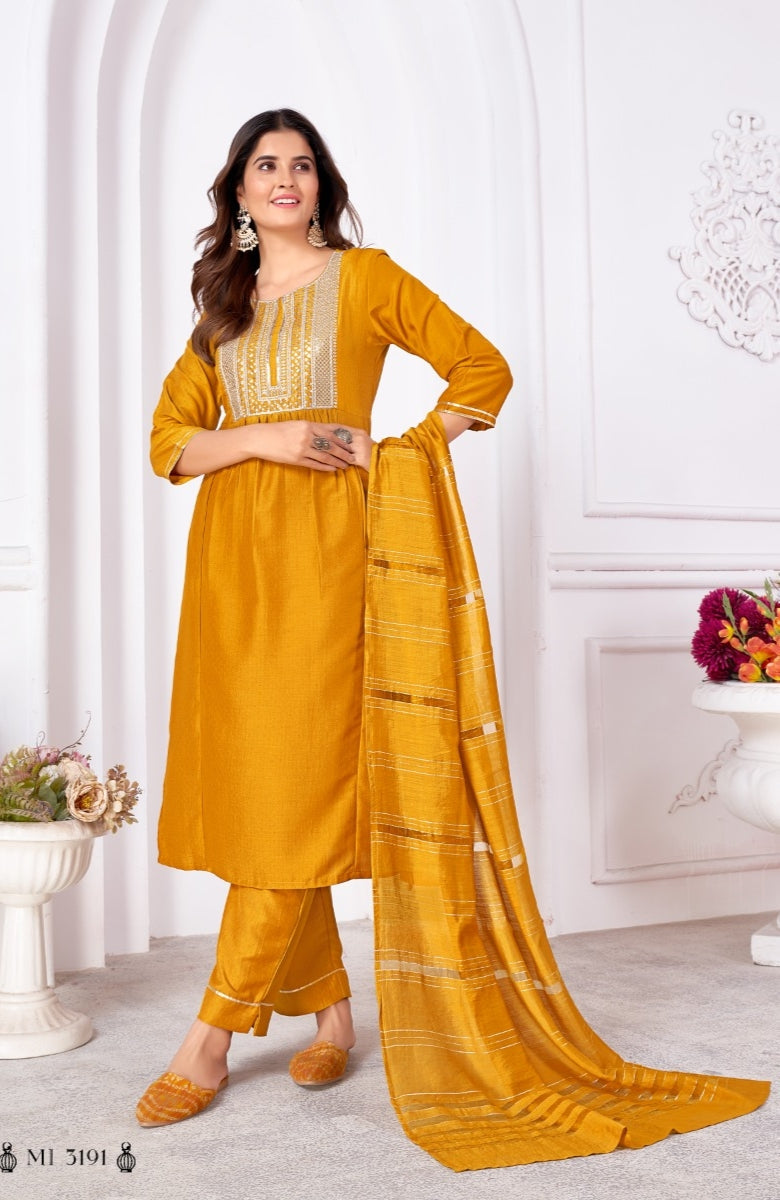 Beautiful Designer Pure Cotton Full Stiched Kurti Pant with Dupatta