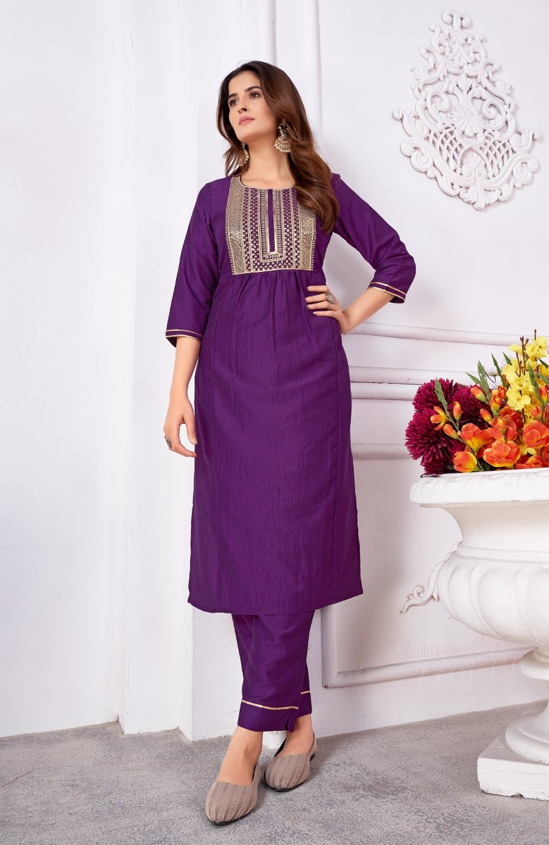 Beautiful Designer Pure Cotton Full Stiched Kurti Pant with Dupatta