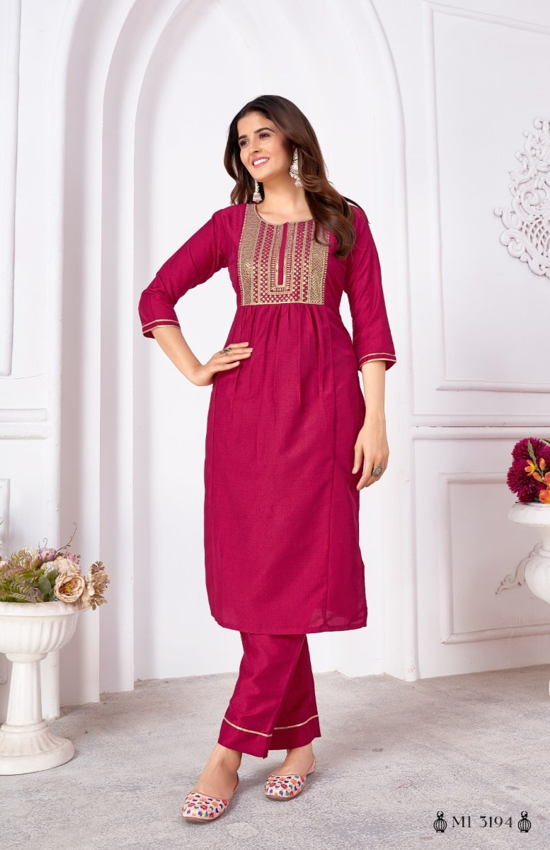 Beautiful Designer Pure Cotton Full Stiched Kurti Pant with Dupatta