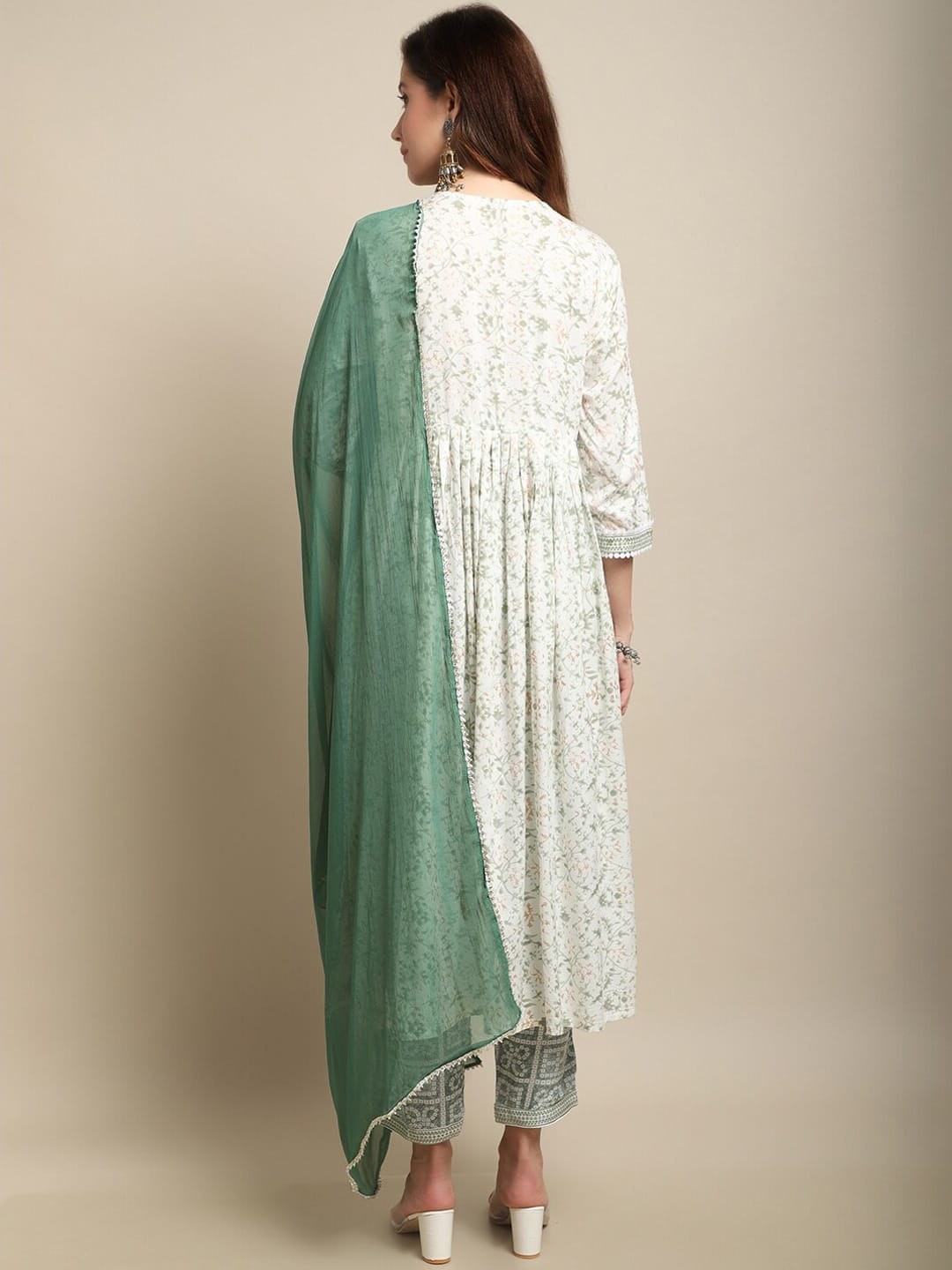 Beautiful Designer Pure Cotton Full Stiched Kurti Pant with Dupatta