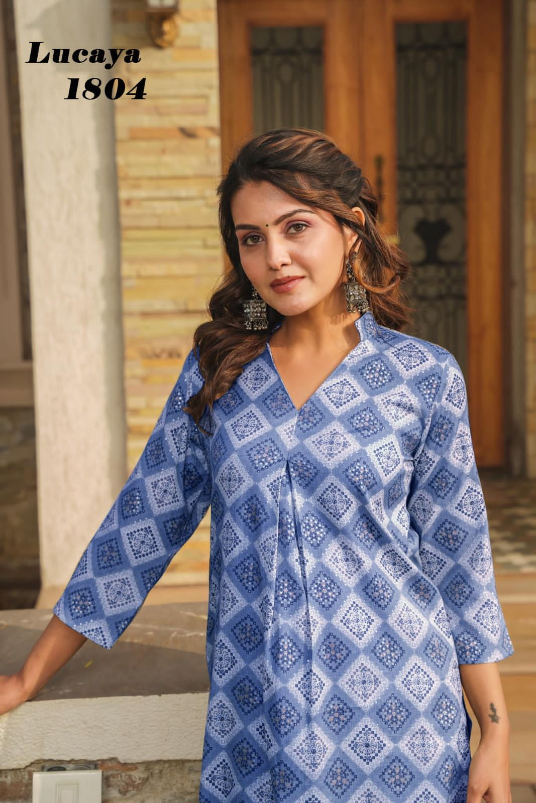 Beautiful Designer Rayon With Heavy Digital Print Casual Wear Kurti With Bottom