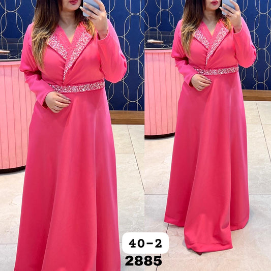 Beautiful Designer Sweat Fabric Handwork Gown