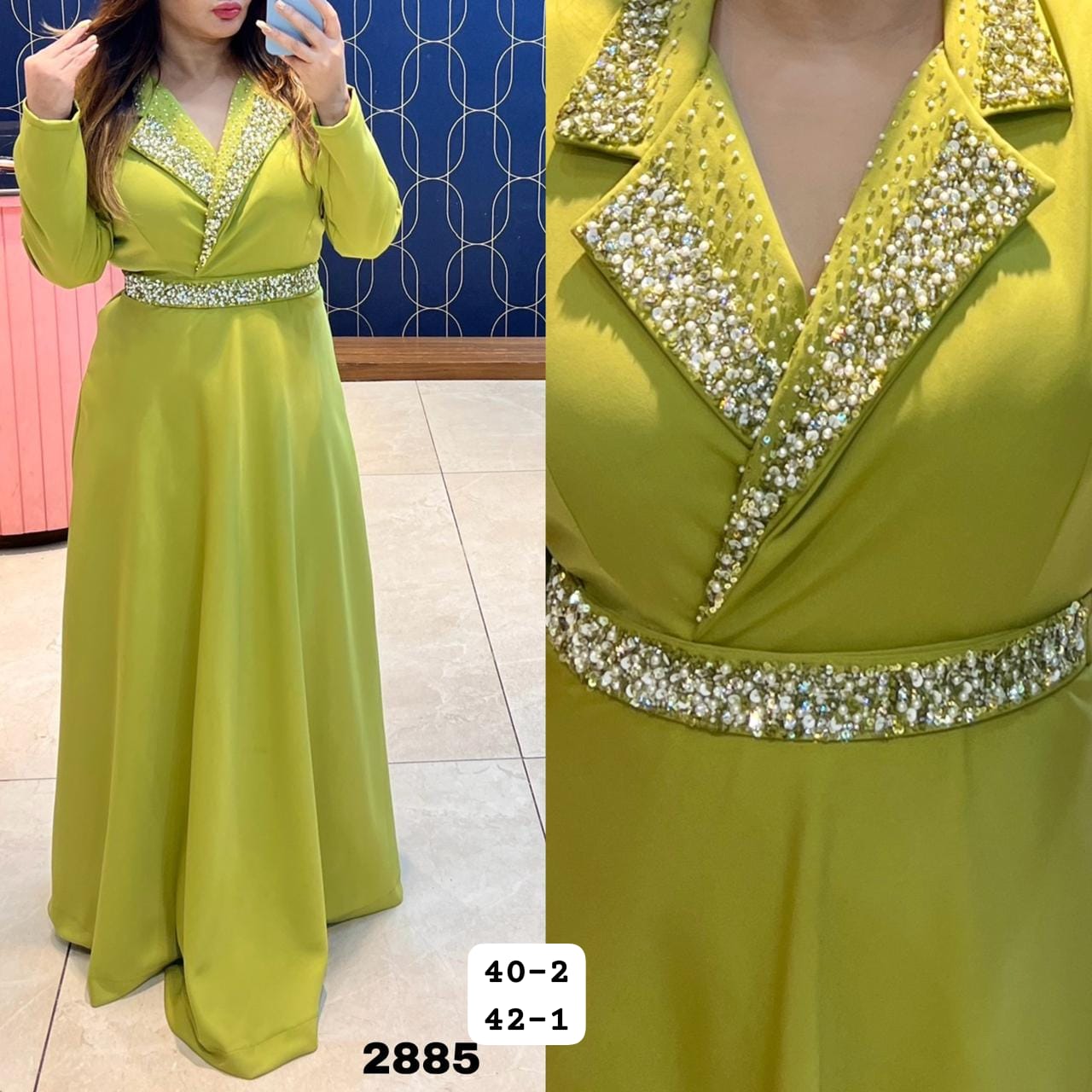 Beautiful Designer Sweat Fabric Handwork Gown