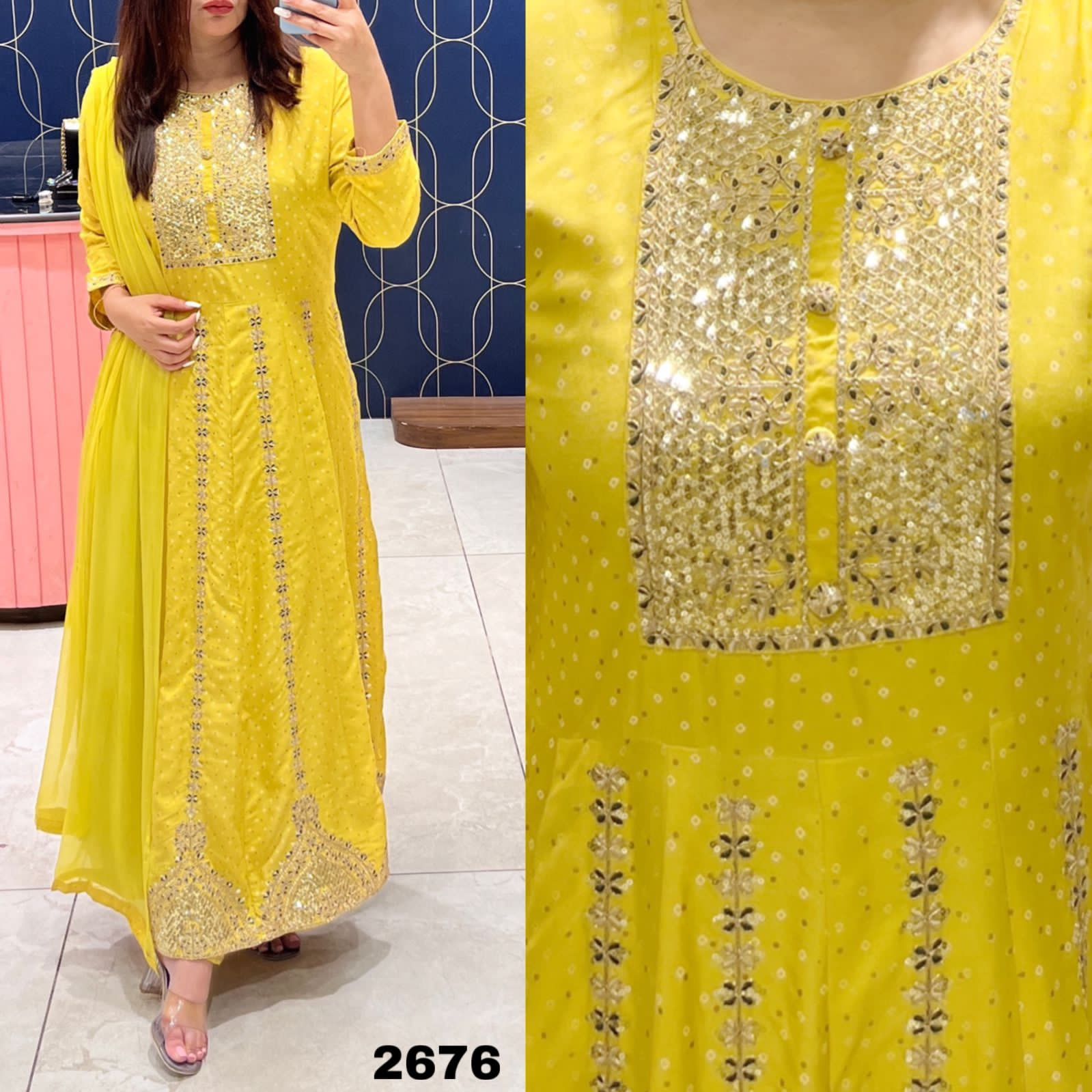 Beautiful Designer Cotton Anarkali Gwon Style Suite