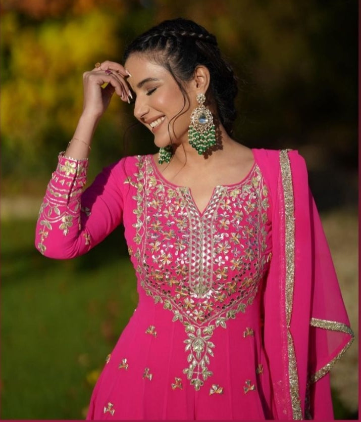 Beautiful Designer Pure Georgette Punjabi Patiala Suit