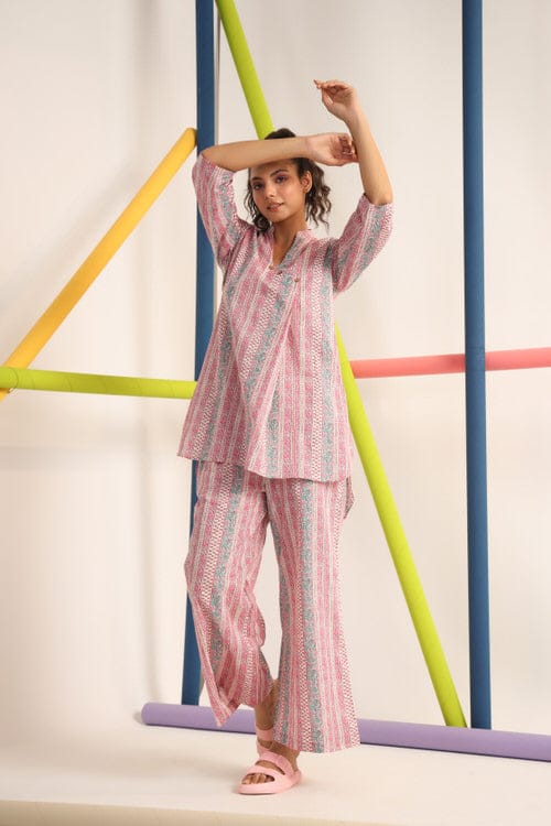 Beautiful Designer Soft Cotton Loungewear Palazzo Co-ord Set