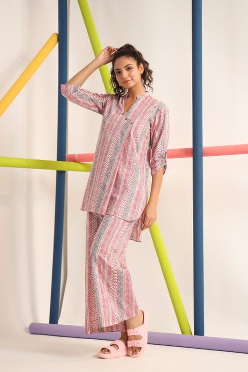 Beautiful Designer Soft Cotton Loungewear Palazzo Co-ord Set