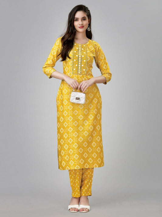 Beautiful Designer Pure Cotton Full Stiched Kurti Pant with Dupatta