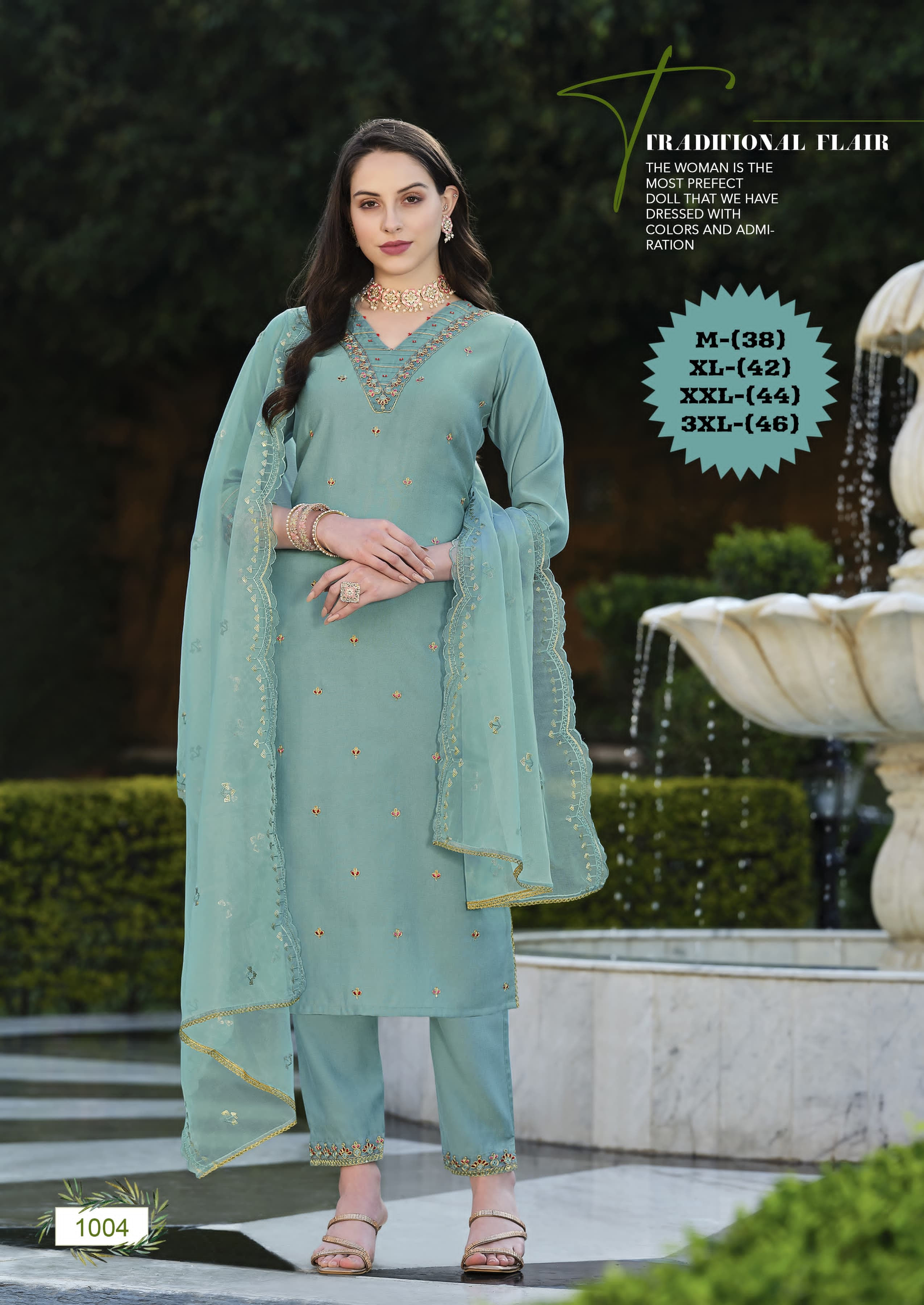 Beautiful Designer Heavy Cotton Kurti Pant With Dupatta Salwar Suit