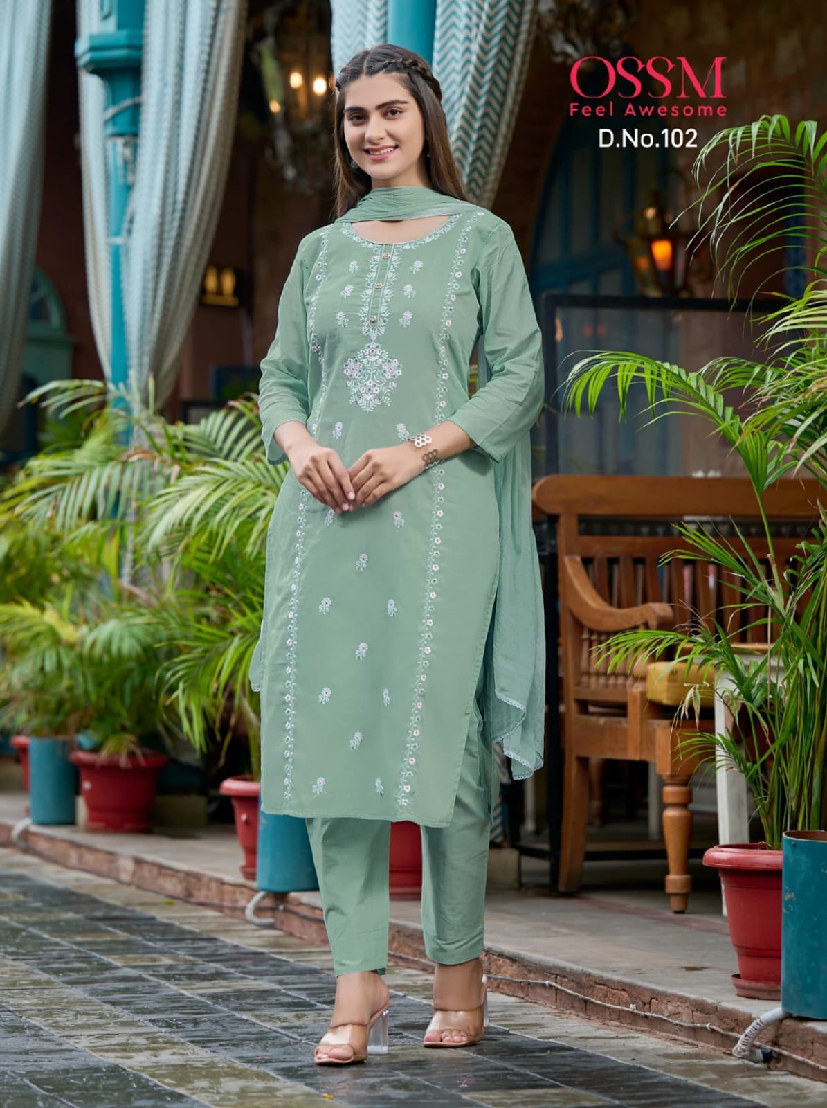 Beautiful Designer premium Cotton Kurti Pant With Dupatta Salwar Suit