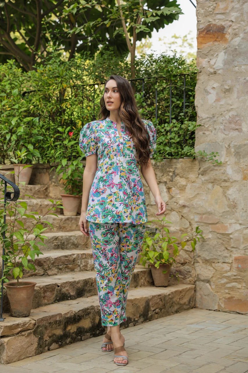 Beautiful Designer Summer Special Muslin Cotton Co Ord Set