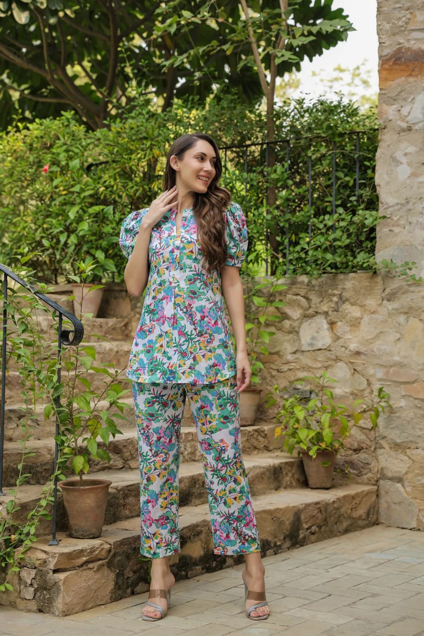 Beautiful Designer Summer Special Muslin Cotton Co Ord Set