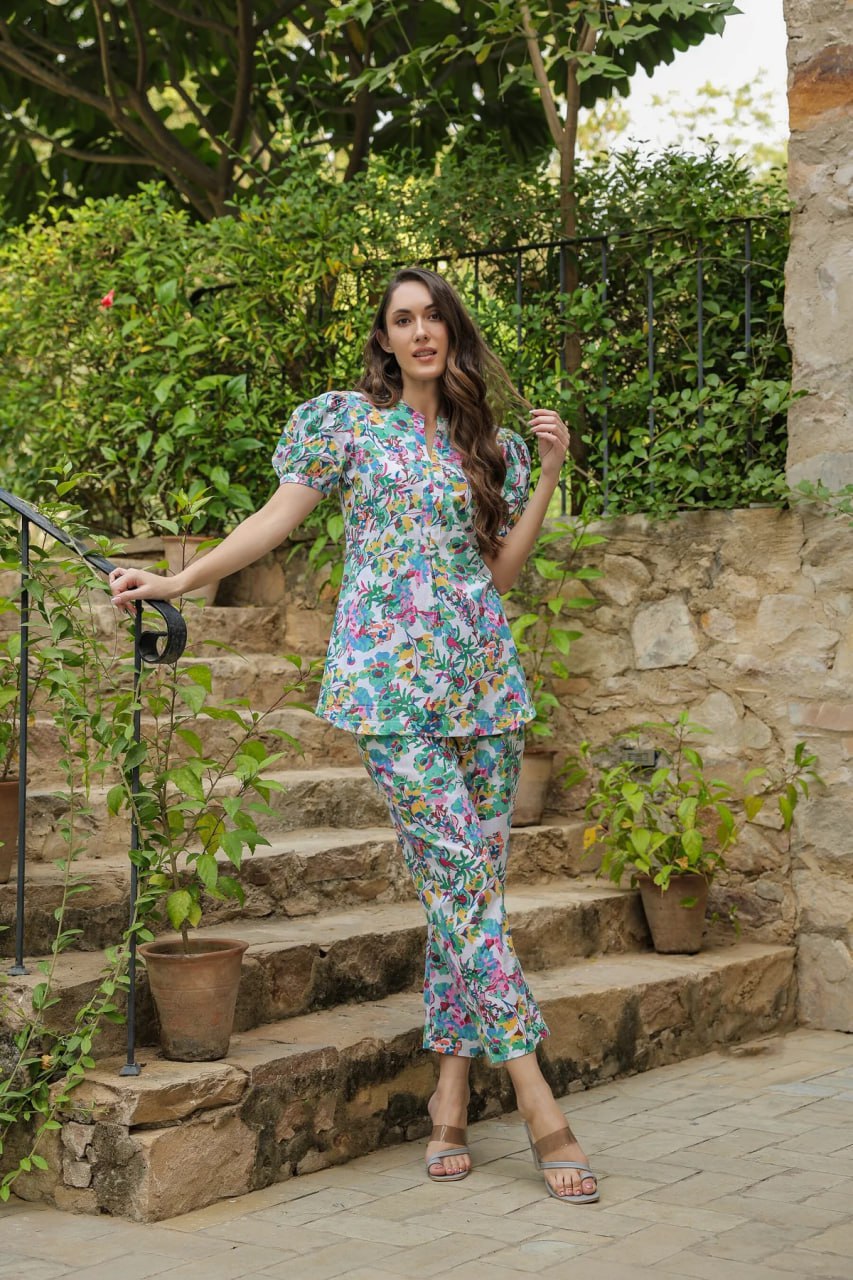 Beautiful Designer Summer Special Muslin Cotton Co Ord Set