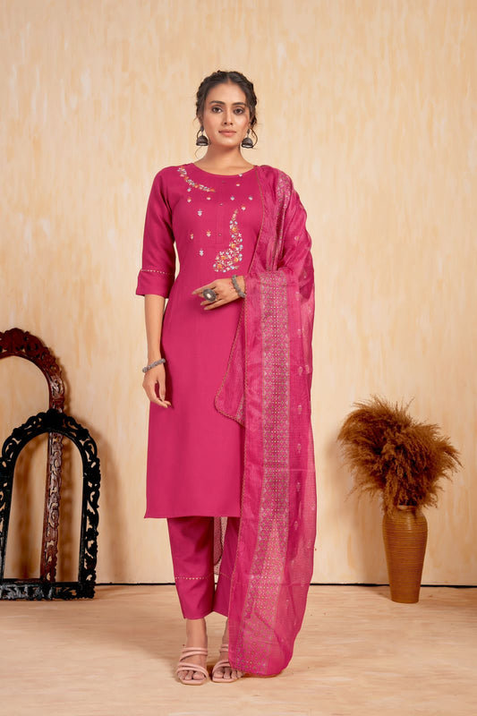 Beautiful Designer Party Wear Punjabi Style Hetaali Reyon Salwar Suit