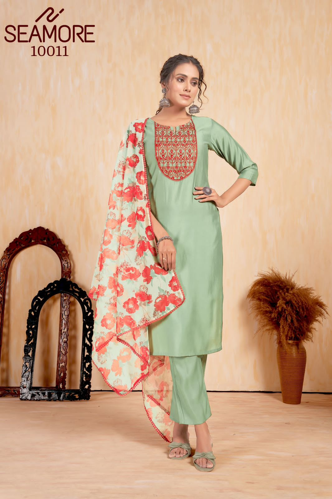 Beautiful Designer Party Wear Punjabi Style Hetaali Reyon Salwar Suit