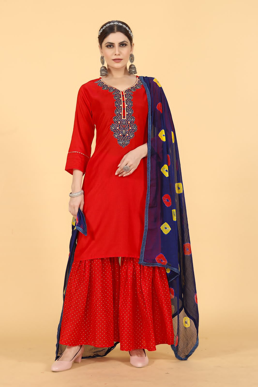 Beautiful Designer Party Wear Punjabi Style Hetaali Reyon Salwar Suit