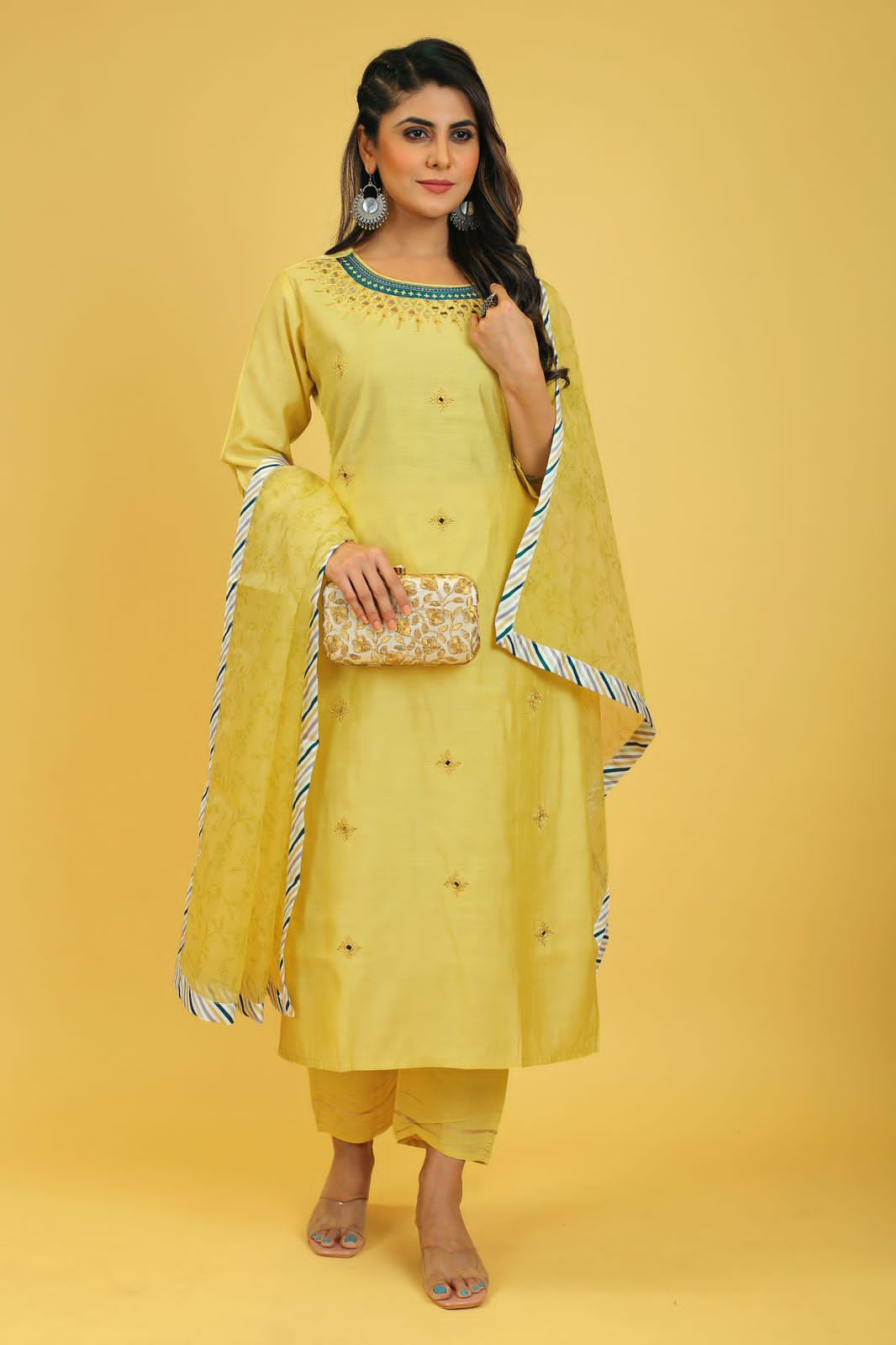 Beautiful Designer Party Wear Punjabi Style Hetaali Reyon Salwar Suit