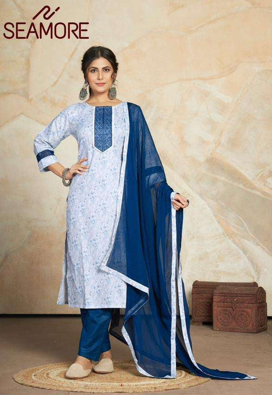 Beautiful Designer Party Wear Punjabi Style Aishwarya Cotton Blend Salwar Suit