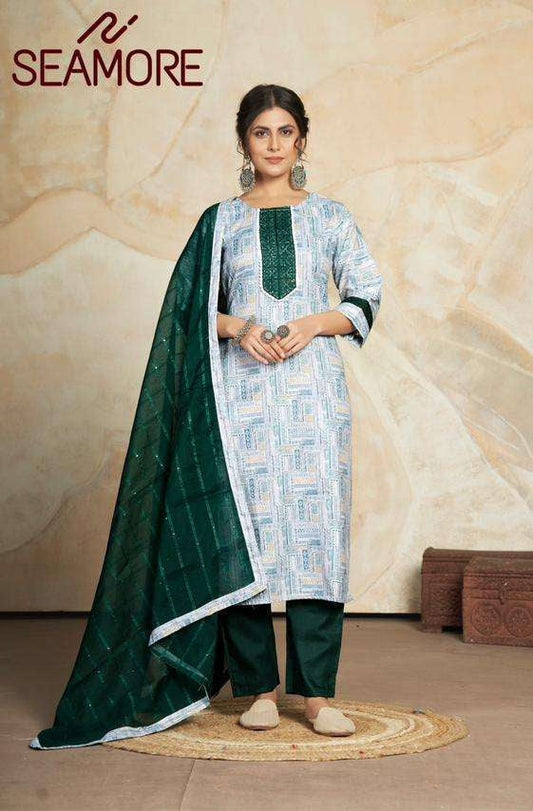 Beautiful Designer Party Wear Punjabi Style Aishwarya Cotton Blend Salwar Suit