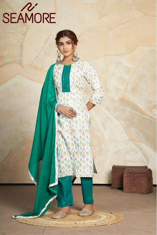 Beautiful Designer Party Wear Punjabi Style Aishwarya Cotton Blend Salwar Suit