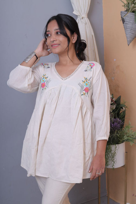 Beautiful Designer Summer Special Pure Khadi Cotton Kurti Top