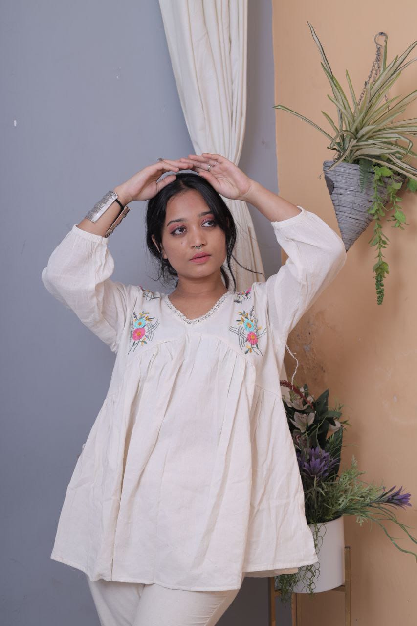 Beautiful Designer Summer Special Pure Khadi Cotton Kurti Top